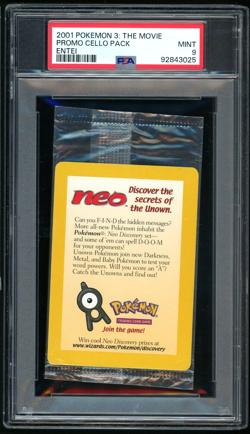 PSA 9 Factory Sealed Pokemon Movie 3 Entei Black Star Promo Reverse Foil 2001🔥 - Image 1