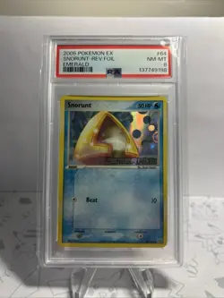 2005 POKEMON EX EMERALD #64 SNORUNT-REVERSE FOIL PSA 8 - Image 2