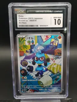 Pokemon Riolu 086/076 Scarlet ex art rare Grade 10 CGC Japanese - Image 1