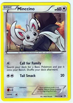 Minccino Common Legendary Treasures 104/113 LP Pokemon TCG - Image 1