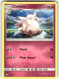 Clefable 40/68 Rare Hidden Fates Pokemon VLP - Image 1