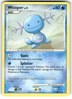 Wooper 118/132 Common Secret Wonders Pokemon Moderately Played - Image 1