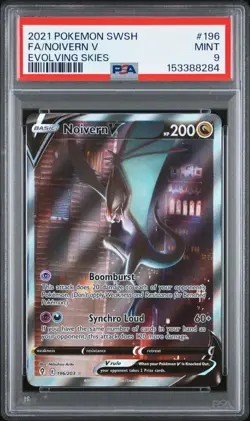 2021 POKEMON SWORD & SHIELD EVOLVING SKIES #196 FULL ART/NOIVERN V PSA 9 - Image 1