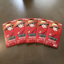 One Piece OP-13 Carrying On His Will Sleeved Booster Packs - Lot of 5 - SEALED - Image 1