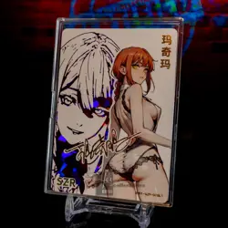 Makima SZR Girl Story Gold Holo Ice Foil Card Waifu Anime Signed Chainsaw Man - Image 2