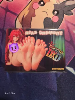 Rias Gremory High School DxD Custom Glow Waifu Card Feet Fan Art 5 - Image 1