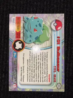 Topps Pokemon English TV Card Chrome Series 1 #01 Bulbasaur Holo Foil LP TCG - Image 3