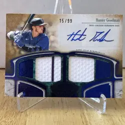 2026 Topps Tier One Hunter Goodman Autographed Dual Relic Card /99 Blue - Image 1