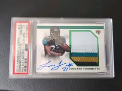 2017 National Treasures Leonard Fournette Holo Green RPA 4-Color 10/27 PSA 10 - Image 1