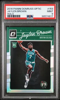 2016 PANINI DONRUSS OPTIC HOLO #153 JAYLEN BROWN PSA 9 - Image 1