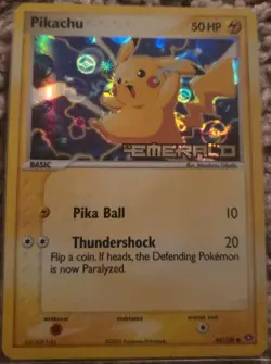 Pokemon Pikachu EX Emerald Stamped Reverse Holo Card 60/106 LP/VG - Image 1