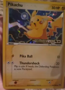 Pokemon Pikachu EX Emerald Stamped Reverse Holo Card 60/106 LP/VG - Image 2