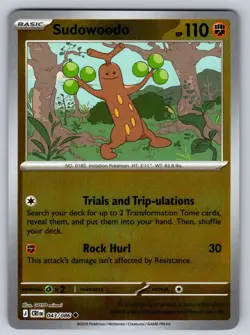 Sudowoodo 043/086 Uncommon Chaos Rising Pokemon Reverse Holo Near Mint - Image 1