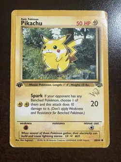Pikachu [W Stamped] 60/64 Pokemon TCG WoTC Promo DMG - Image 1