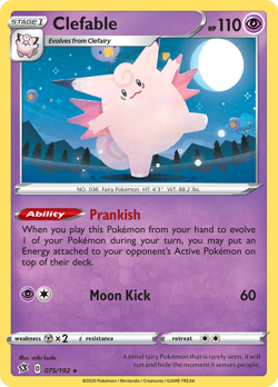 Clefable 075/192 Holo Rare Rebel Clash Pokemon Lightly Played - Image 2