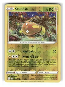 Stunfisk 055/195 Common Silver Tempest Pokemon Reverse Holo Lightly Played - Image 1