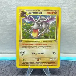 Aerodactyl 1st Edition Prerelease Holo Rare 1/62 MP Pokemon - Image 1