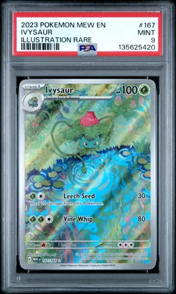 PSA 9 Ivysaur Illustration Rare #167 2023 Pokemon Mew En-151 135625420 - Image 1