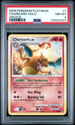 PSA 8 Charizard Holo #1 2009 Pokemon Platinum Arceus 135625424 - Image 1