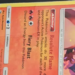 Pokemon x1 Charizard 3/70 Holo Rare - DMG Damaged - Image 4