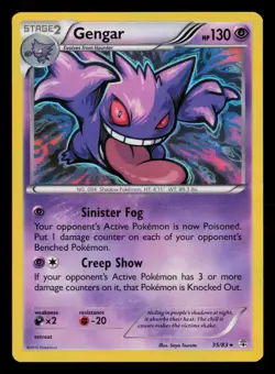 Gengar 35/83 Holo Rare Generations Pokemon Damaged Surface Middle Right - Image 1