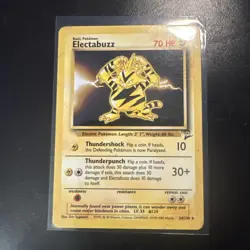 Pokemon Electabuzz 24/130 Rare Base Set 70 HP 1999 WOTC English TCG - Image 1