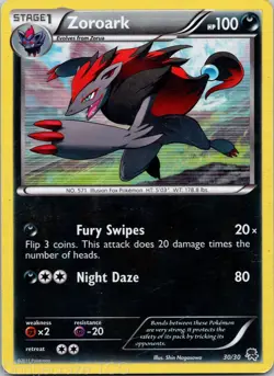 Zoroark (#30 Holo) 30/30 Holofoil BW Trainer Kit: Excadrill & Zoroark Pokemon MP - Image 1