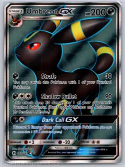 Umbreon GX (Full Art) 142/149 Holo Ultra Rare SM Base Set Pokemon MP - Image 1