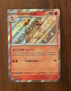 Pokemon Charmeleon 110/091 SV Paldean Fates Shiny Rare Holo EN - Image 1