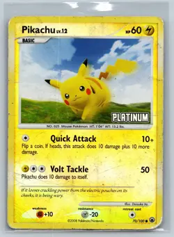 Pikachu 070/100 Holo Promo Burger King Promos Pokemon Damaged - Image 1