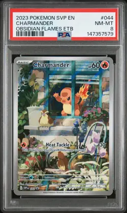 2023 POKEMON SVP EN-SV BLACK STAR PROMO #044 CHARMANDER PSA 8 - Image 1