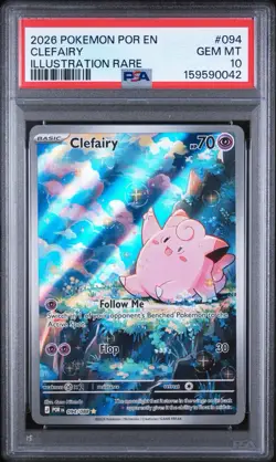 Pokemon 2026 Clefairy 094/088 Illustration Rare GEM MINT PSA 10 - Image 1