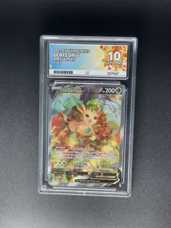 Ace Perfect 10 Leafeon V 167/203 Evolving Skies Gem Mint Pokemon - Image 1