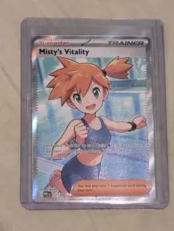 Pokemon Misty's Vitality 111/084 Ultra Rare Pitch Black Holo Near Mint Full Art - Image 1