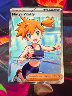 Pokemon Misty's Vitality 111/084 Pitch Black​ Full Art Near Mint Ultra Rare - Image 1