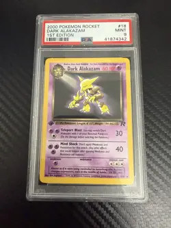2000 Dark Alakazam 1st First Edition PSA 9 Team Rocket Mint #18 Pokemon 18/82 - Image 1