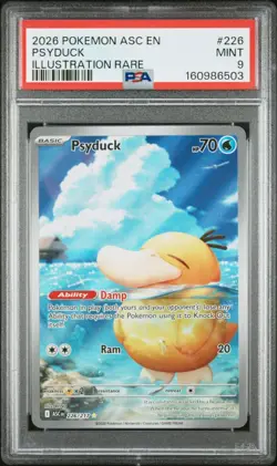 PSA 9 - 2026 Pokemon Ascended Heroes Psyduck Illustration Rare #226 MINT! - Image 1