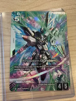Freedom Gundam GD03-070 LR+ Near Mint Alternate Art Steel Reqiuem Gundam Card !! - Image 1