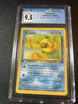 CGC 9.5 Psyduck 53/62 1st Edition Fossil Pokemon Card - Image 1