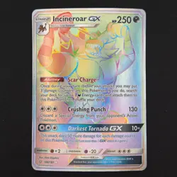 Pokemon TCG Card Incineroar GX 188/181 Team Up Rainbow Secret Rare - NM - Image 1