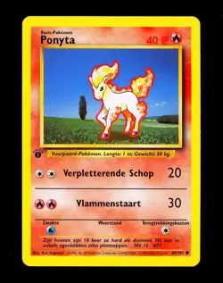 1999 Pokemon PONYTA Base Set 1ST EDITION DUTCH Non Holo Card 60/102 WotC NM MINT - Image 1