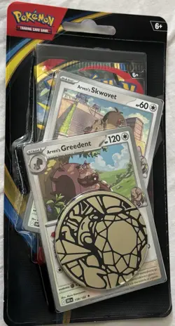POKEMON TCG PHANTASMAL FLAMES BOOSTER PACK, SKWOVET & GREEDENT CARDS - Image 1
