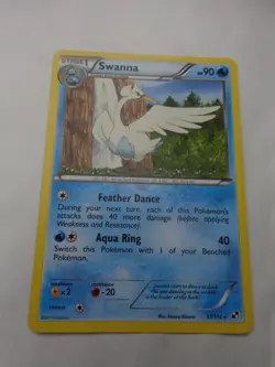 RARE SWANNA 37/114 BLACK & WHITE SET POKEMON CARD GO MINT - Image 1