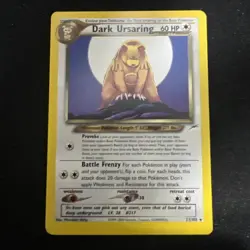 Pokemon TCG Dark Ursaring Card Neo Destiny 21/105 Rare Unlimited - Image 1