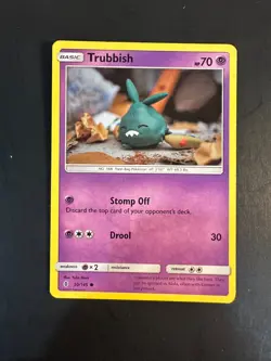 2017 Pokemon Gaurdians Rising Trubbish 50 /145 Base Card Clay Art YUKA MORII 01 - Image 1