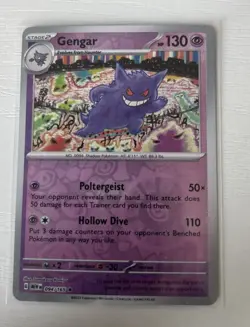 Pokemon Gengar TCG Reverse Holo Card 94/165 Scarlet & Violet 151 - Image 1