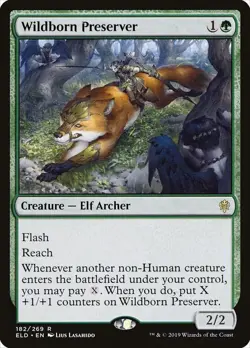 Wildborn Preserver 182 Rare NM Throne of Eldraine MTG Magic: The Gathering - Image 1