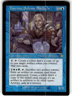 NM Retro Foil Tawnos, Solemn Survivor, The Brothers' War, Magic the Gathering - Image 1