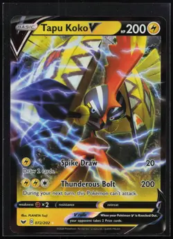 Tapu Koko V 072/202 Holo V Rare Sword & Shield Pokemon NM - Image 1