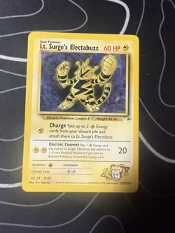 Lt. Surge's Electabuzz 27/132 Gym Heroes Unlimited LP Pokemon - Image 1